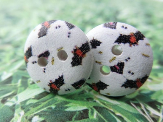 Holz Knopf Ohrstecker Fledermäuse bat